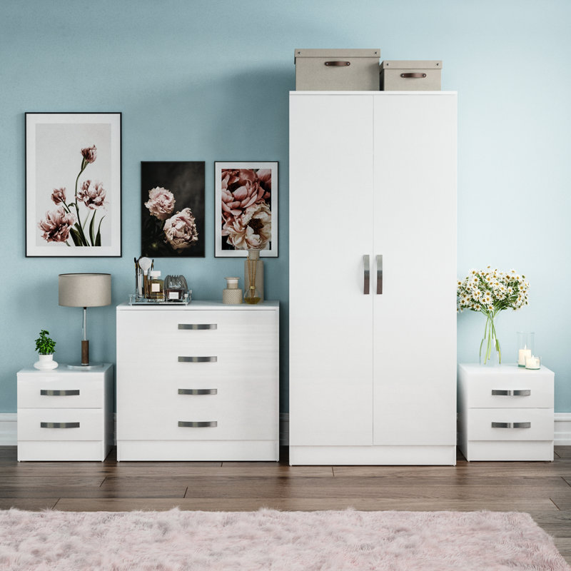 Arkadij 4 Piece Bedroom Set, White
