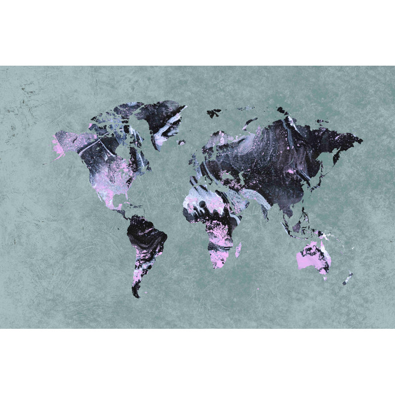 «Pattern Map Gray 5», impression sur toile tendue, H 8 po x l 12 po