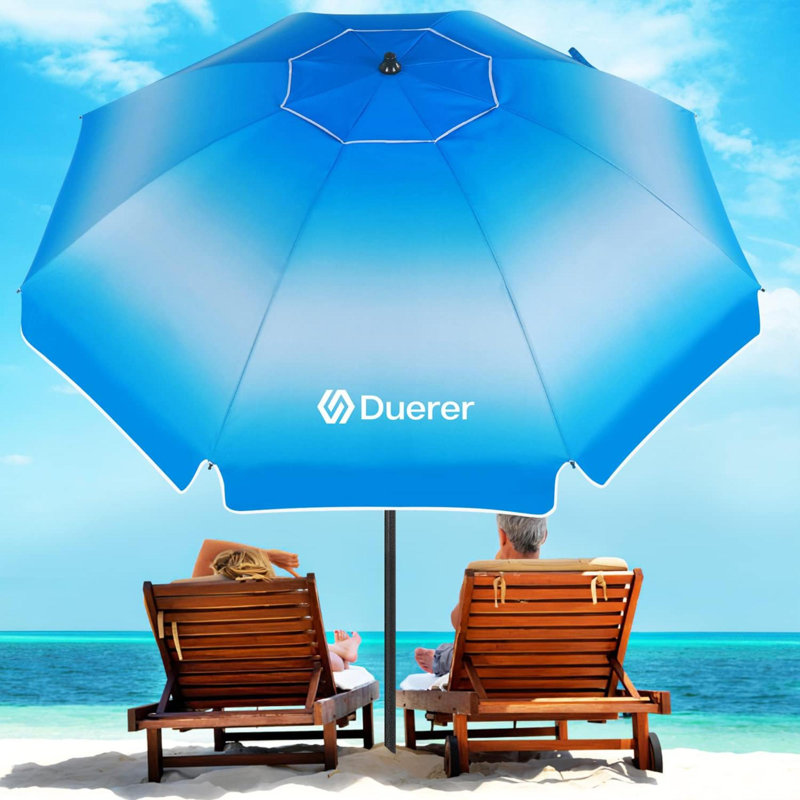 Parasol de plage pour le sable avec ancre, Bleu ciel