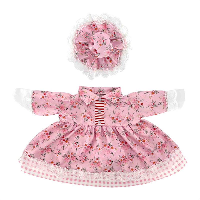 Ensemble de costumes rustiques pour porche, robe à fleurs roses, capsule en plastique