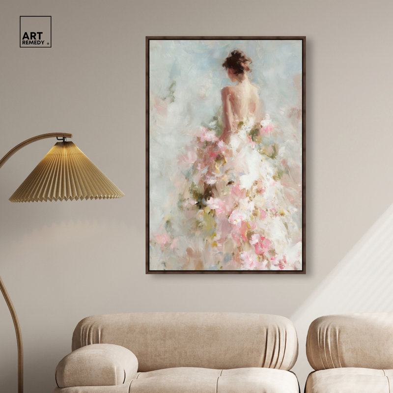 «Garden Bride I», reproduction d'art sur toile par Glam , H 46 po x l 31 po, Walnut Frame