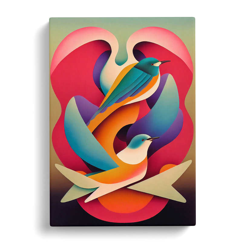 Stewie Swallow Bird Abstract Vol.2 - Wrapped Canvas, 50cm H x 35cm W