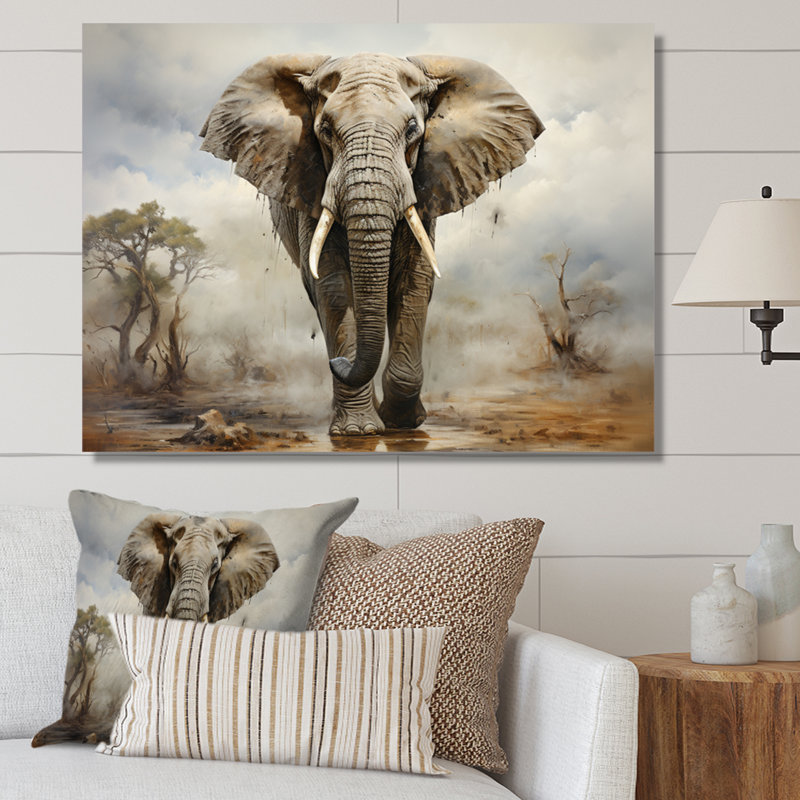 «Elephant Graceful Elephant», reproduction sur toile, H 16 po x l 32 po x P 1 po, Toile tendue