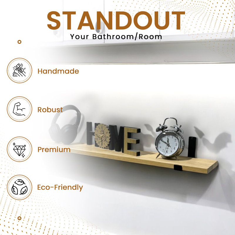Wood Radiator Shelf with Reclaimed Wood, 2.2cm H x 40cm W x 14.5cm D
