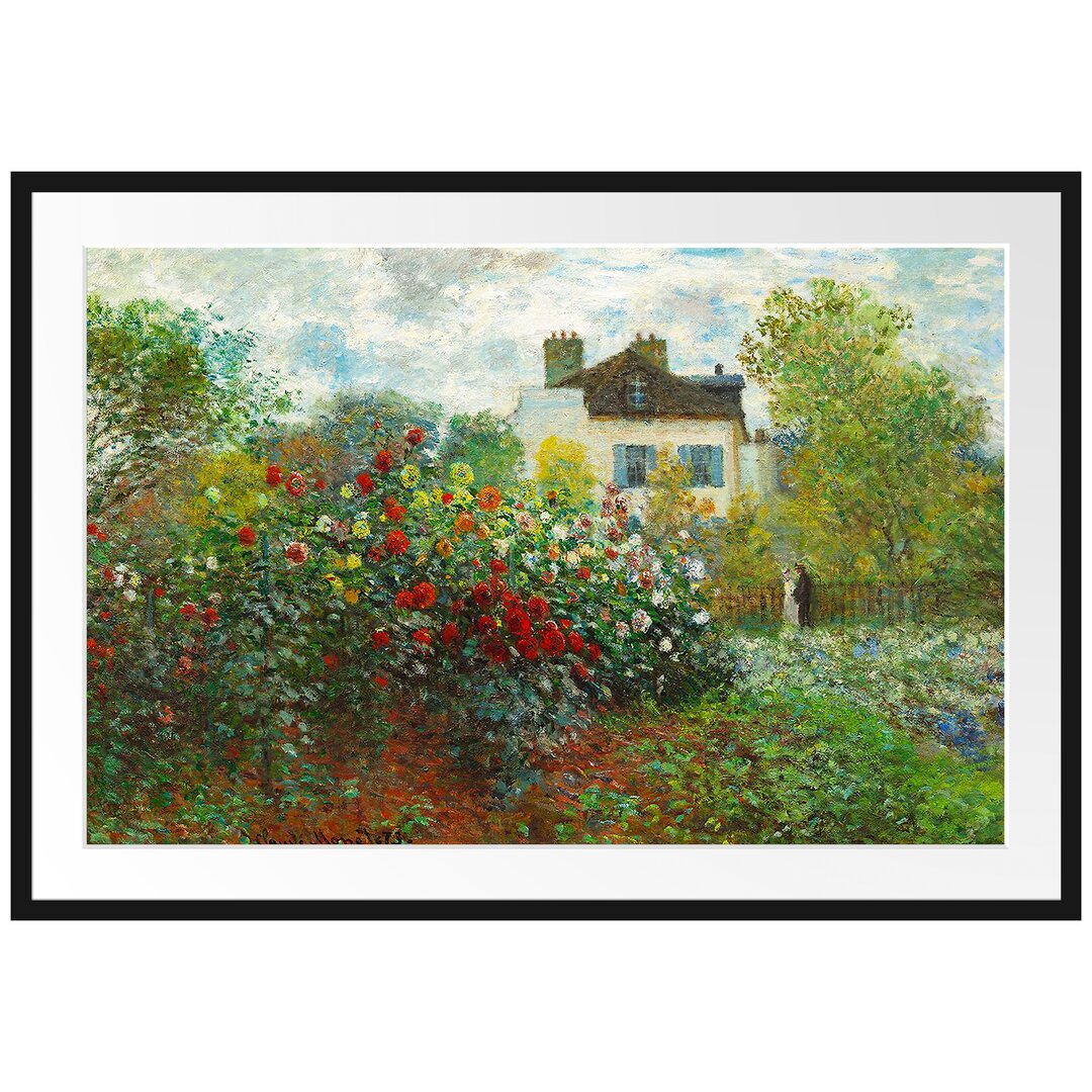 Gerahmter Kunstdruck The Artist's Garden in Argenteuilegg von Claude Monet