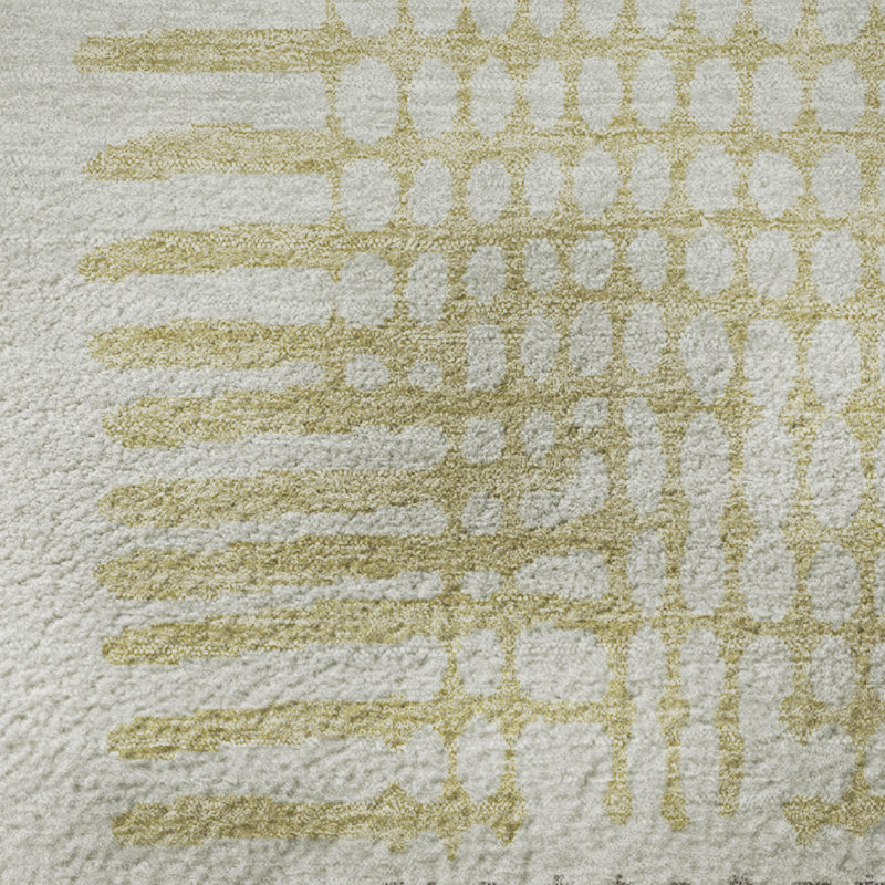Tapis géométrique lavable à la machine de qualité supérieure Pinkston, Rectangle 10 pi x 14 pi