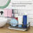 Large Stainless Steel Kitchen Sink Caddy Organizer, Adjustable Countertop Sponge Holder