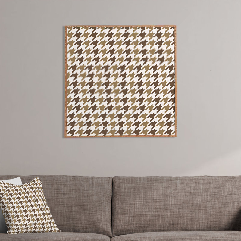 Houndstooth brun classy, impression encadrée, H 30 po x l 30 po x P 1 po