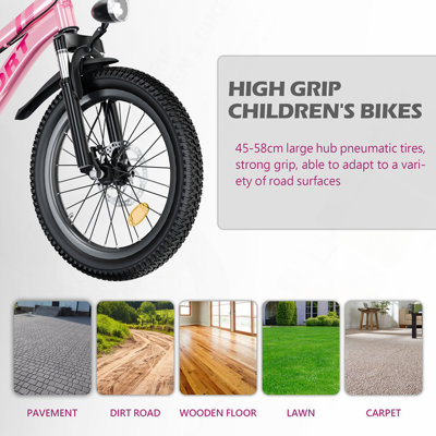 24 Inch Kids Mountain Bike for Boys & Girls Ages 7-12 – 7-Speed Gears, Dual Disc Brakes, Shock Absorber Front Fork, LED Light – Silver & Pink