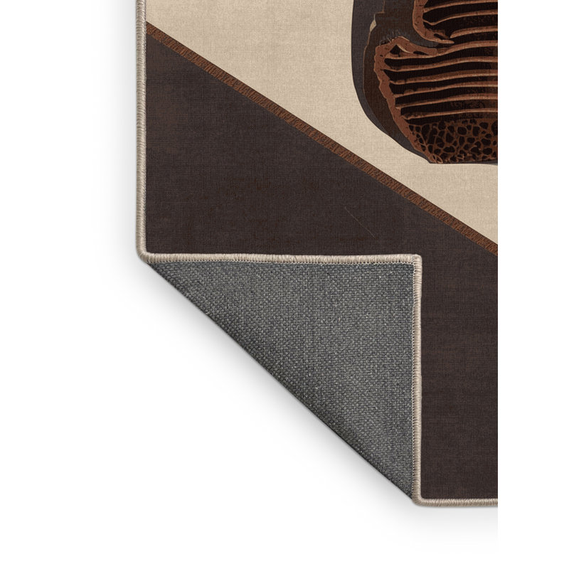 Tapis brun moelleux doux et moelleux doux à motif de truffe au chocolat de couleur unie Northerly, 8 x 10