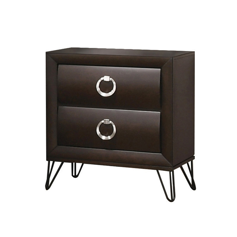 Table de chevet 2 en noir foncé