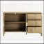 Buffet Wave avec 3 tiroirs, grande armoire de rangement avec crochets et pieds centraux-1640153776