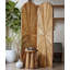 Paravent 3 panneaux en bois massif brun-1270923923