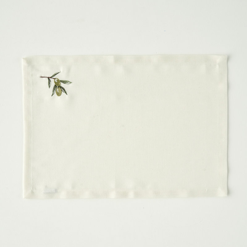 Olive Embroidered Placemat