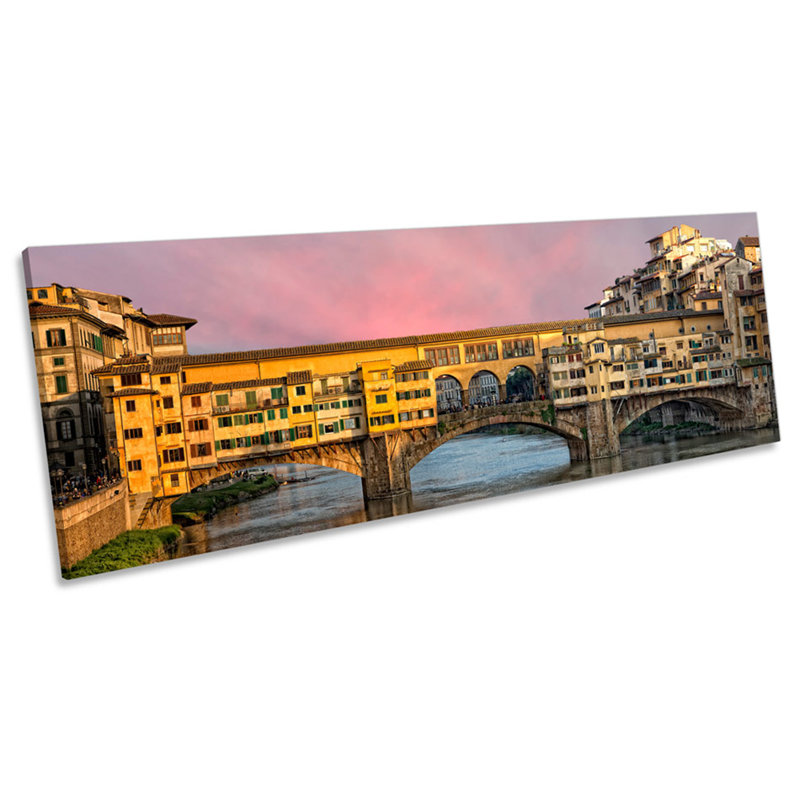 Florence Ponte Vecchio Bridge Italy - Wrapped Canvas Panoramic Print, 60.96cm H x 182.88cm W