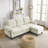 Convertible Sectional Sofa Couch, 3 Seats L-Shape Sofa With Removable Cushions And Pocket-1415504653