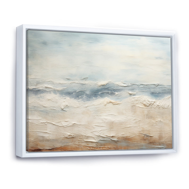 «Rasch - Coastal Ocean», reproduction d'art sur toile encadrée, H 24 po x l 32 po x P 1 po, Cadre flottant blanc