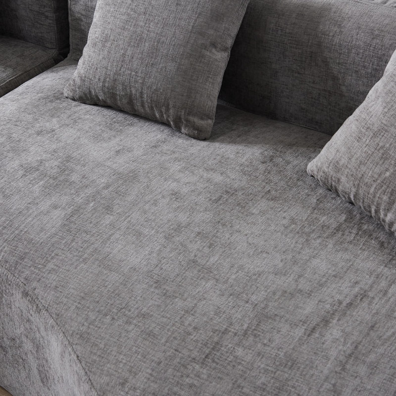 Canapé en chenille, Gris