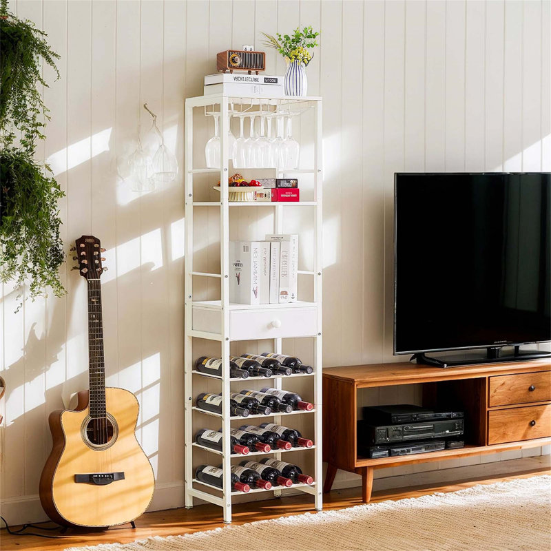 Byata Wine Bottle & Glass Rack White