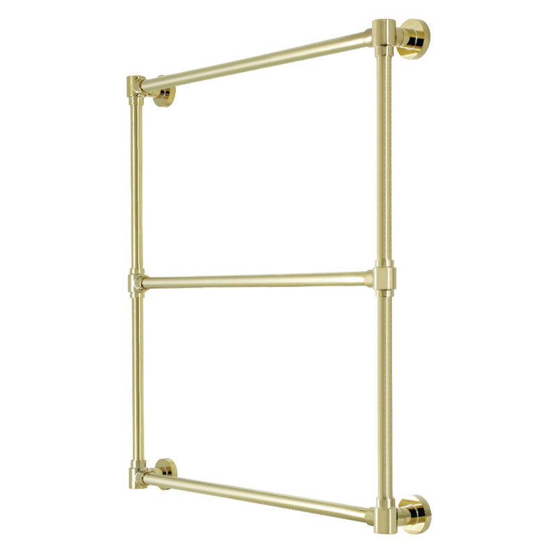 Kingston Brass Gallant 30-Inch Wall Mount 3-Bar Towel Rack, Polished Brass
