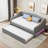 Modern Upholstered Daybed with LED Belt and Trundle Taniece-214922909