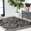 Tapis intérieur / extérieur noir / ivoire Senza Diamond Tribal Medallion-2007880696