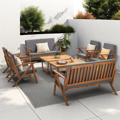 Hansen 8 - Person Patio Conversation Sets with Cushions