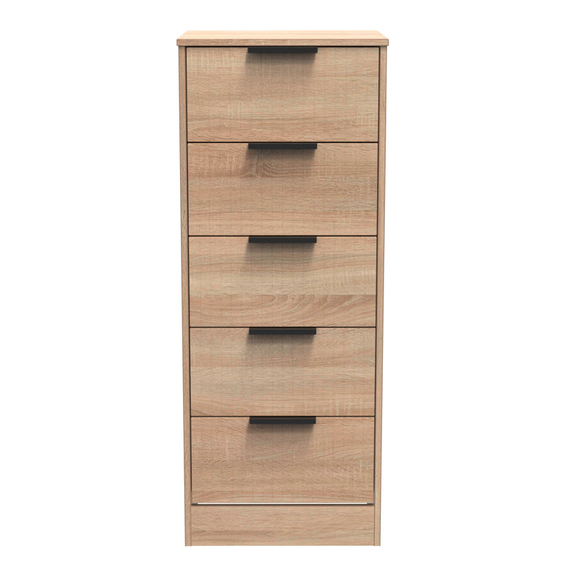 Atsumi 45cm W Manufactured Wood Bedside Table, Bardolino Oak