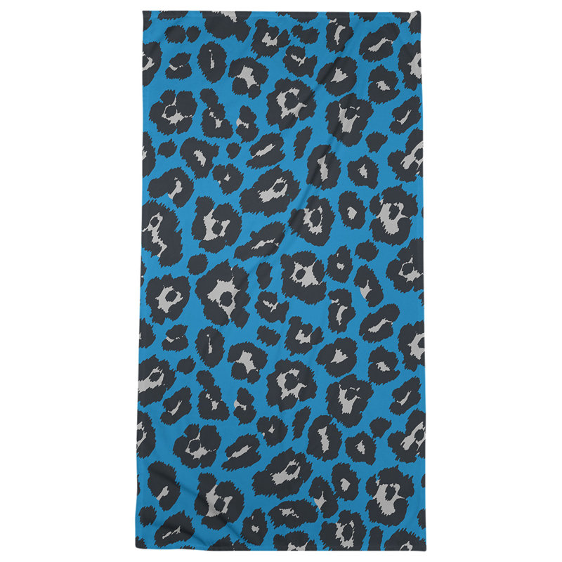 Serviette de bain Garp, Bleu Carolina / argent / noir, Mélange polyester-coton