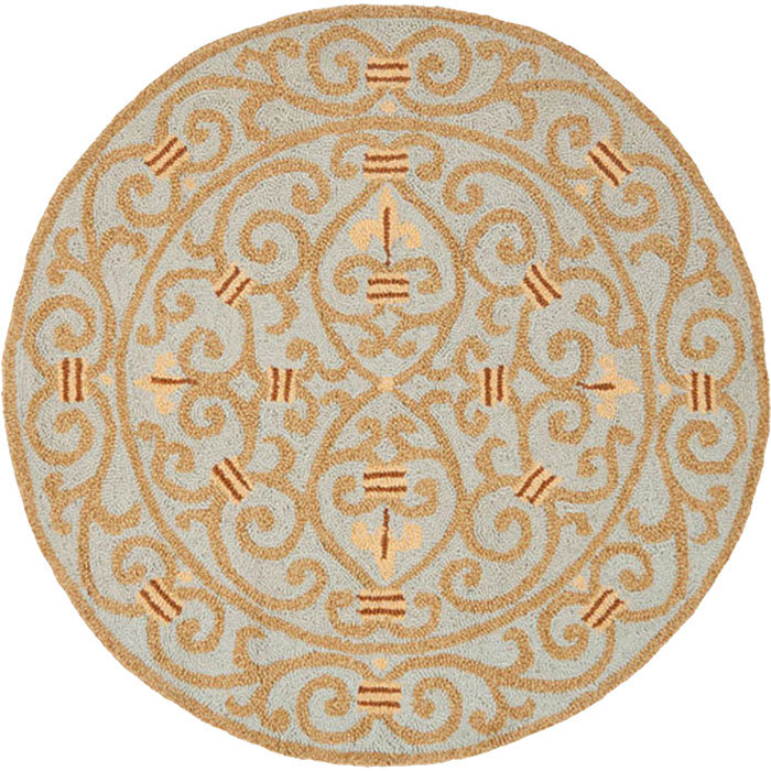 Tapis oriental en laine crocheté à la main Cher, Rond 4 pi