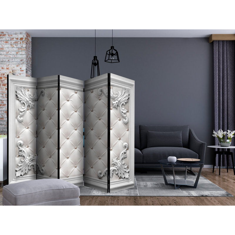 Lavanna 225cm W x 172cm H 5 - Panel Solid Wood Folding Room Divider