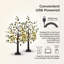 Paquet de 2 arbres feuillus verts artificiels de 2 pi, arbres verts décoratifs pré-éclairés pour la présentation des fêtes