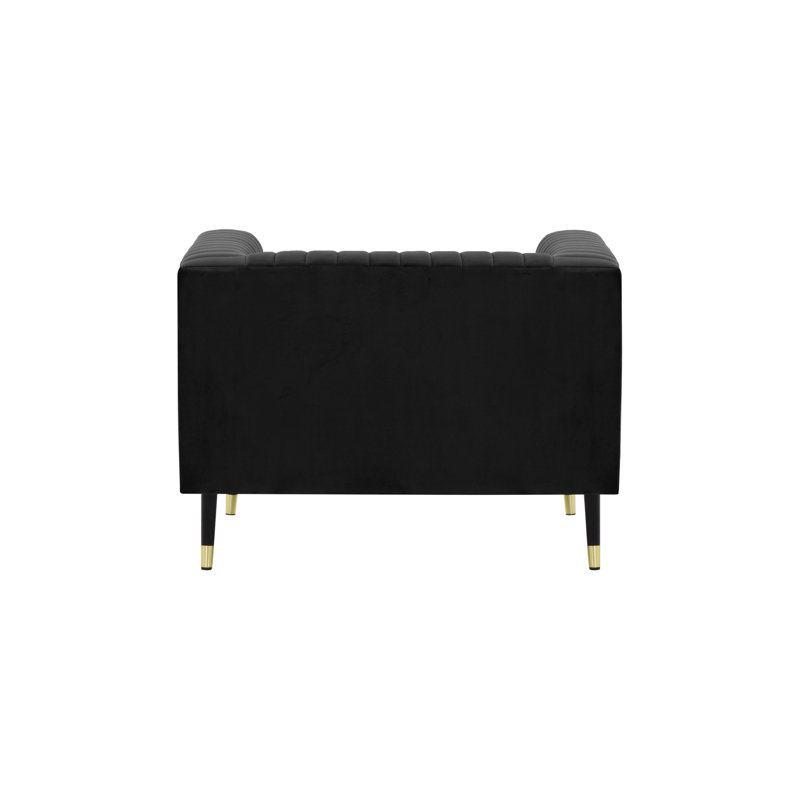 Clevenger Velvet Armchair, Black