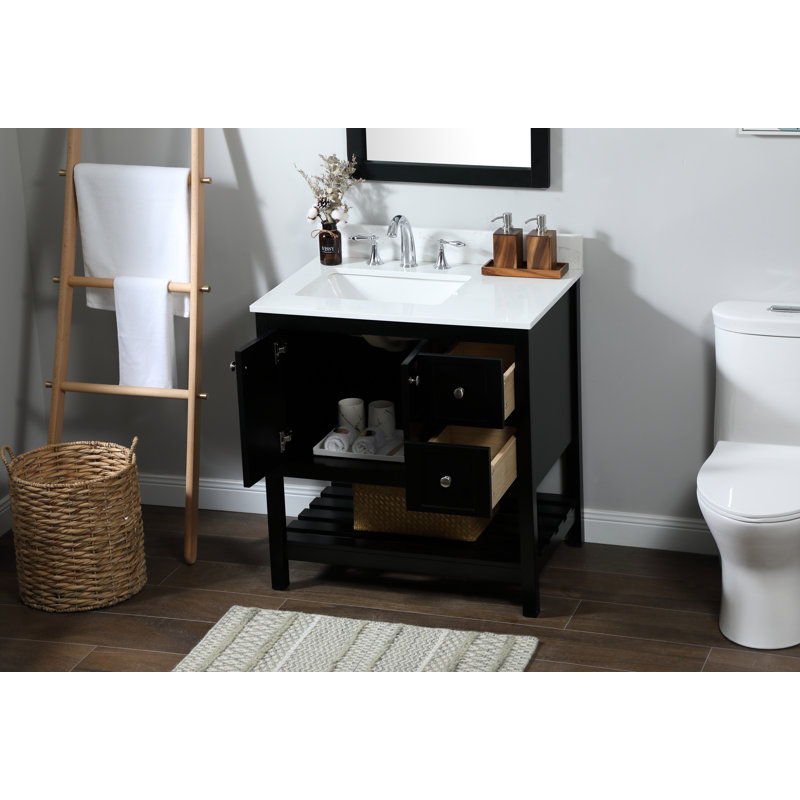 Ensemble de meuble-lavabo simple 32 po Krish, Noir
