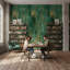 Papier peint texturé abstrait vert