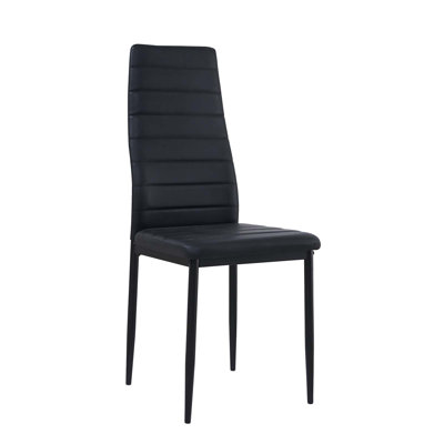 Adonia Upholstered Faux Leather High Back Dining Chairs