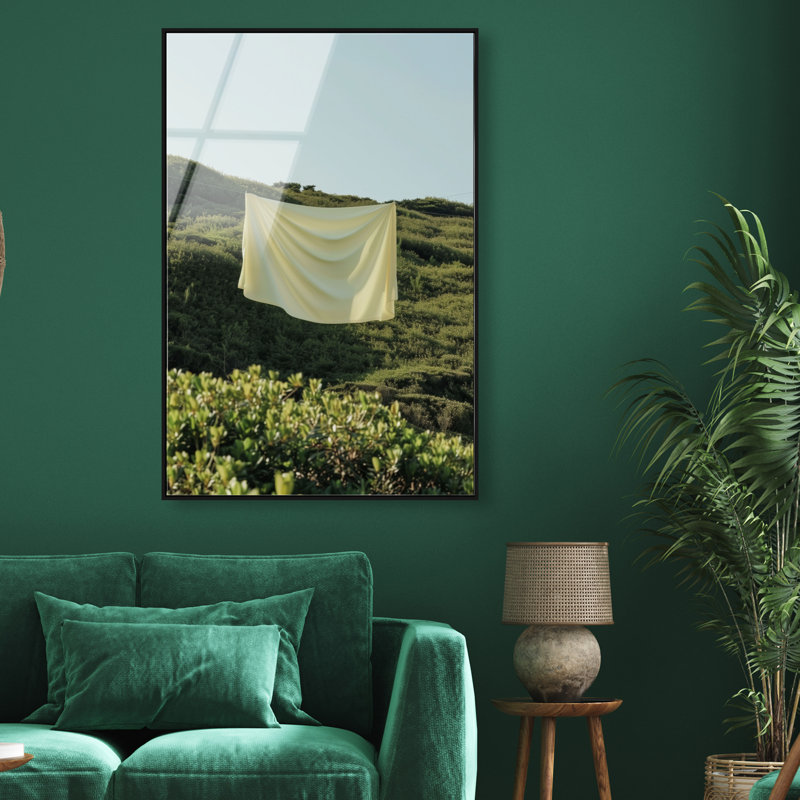 Floating Cotton II High-Gloss Frameless Acrylic Glass Wall Art Bath & Laundry Print by Oliver Gal, Ready to Hang, 10 x 15