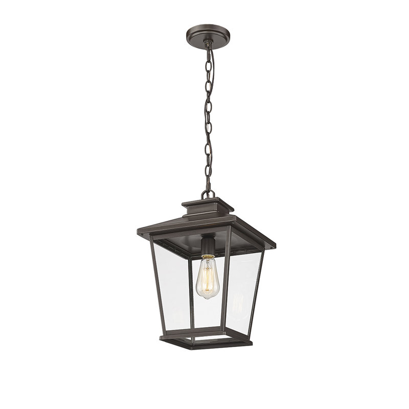 Outdoor Hanging Lantern, Powder Coated Bronze