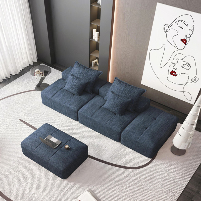 Canapé modulaire surdimensionné Boneless, Bleu