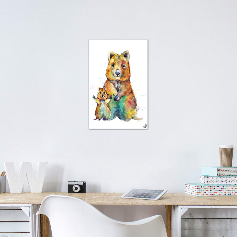 Art encadré pour enfants Qwazy Quokkas, H 40 po x l 26 po x P 1,5 po, Toile tendue
