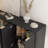 Black Modern Fluted Buffet Cabinet with Adjustable Shelves, Accent Console Table-2105254583