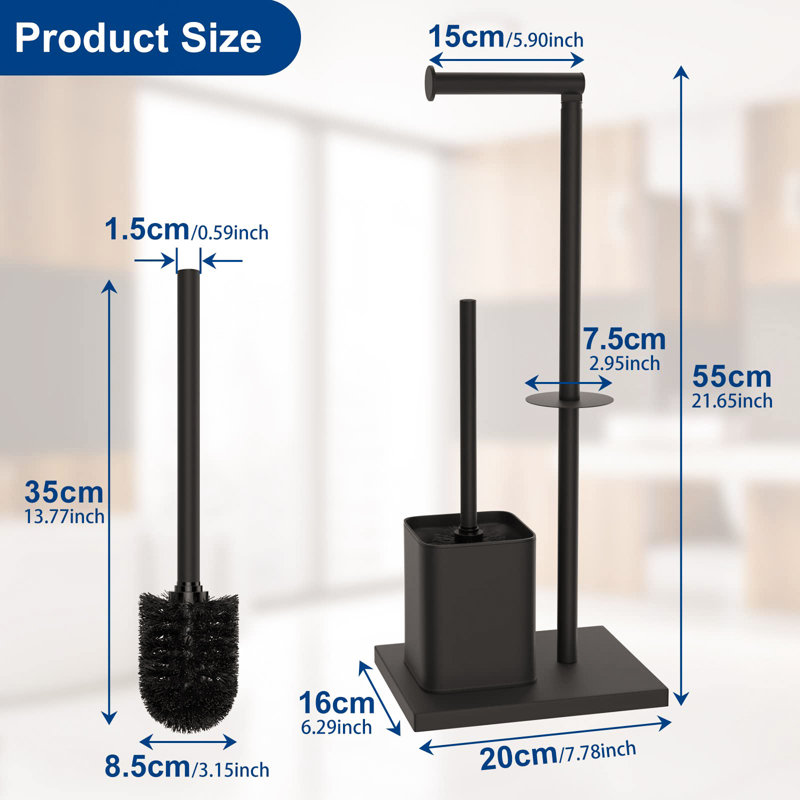 Rizzuto Free -standing Toilet Paper Holder, Black