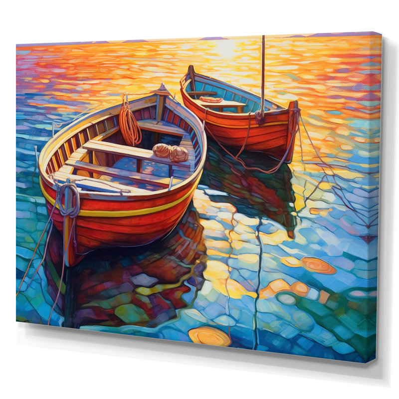 Two Boats In The Harbour I On Canvas Print, Wrapped Canvas, 34" H x 44" W x 1.5" D