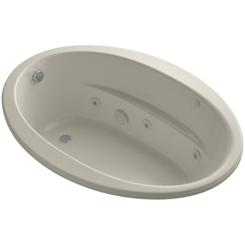 Sunward 60" x 42" Undermount Whirlpool Bathtub, Sandbar, No