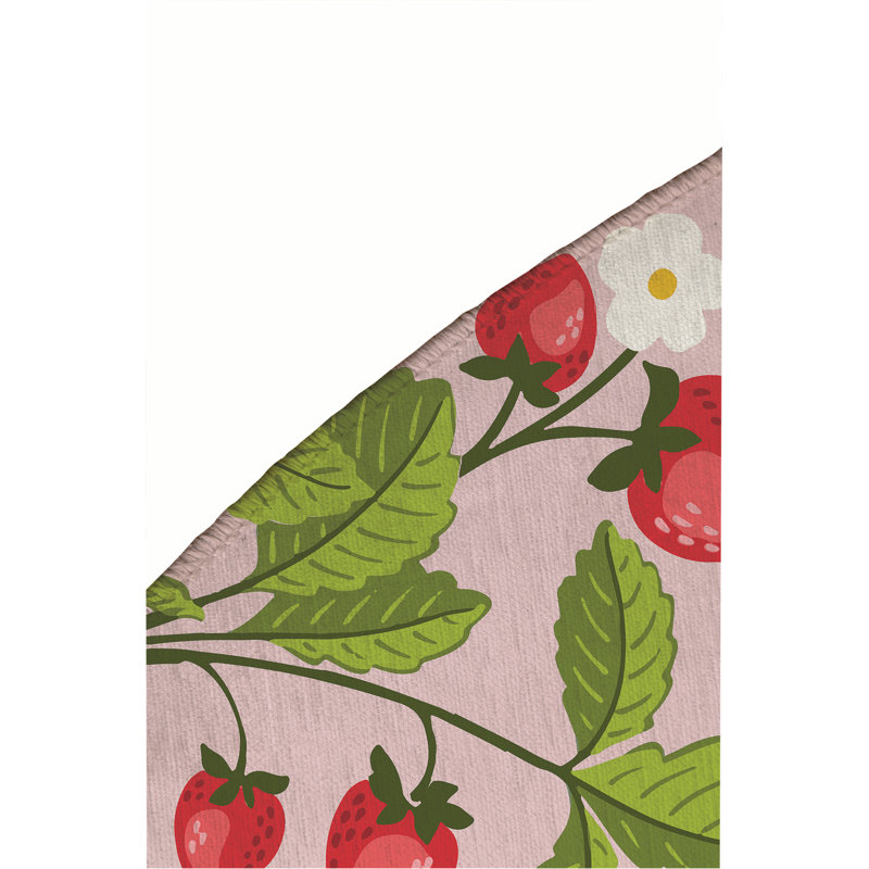 Tapis d'extérieur Strawberries, Rond 5 pi