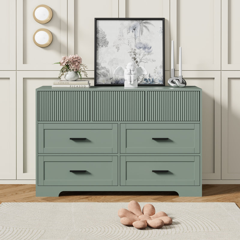 7 - Drawer 47.24"W Double Dresser, Green