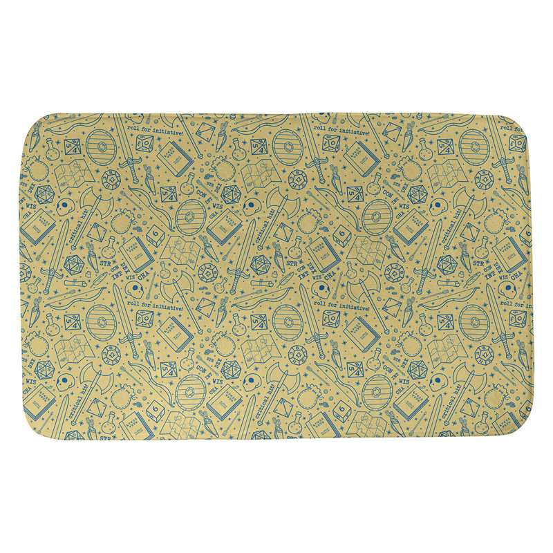 Tapis pour salle de bain rpg Leffel, l 17 po x L 24 po, Jaune / Bleu