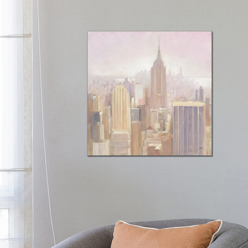 Manhattan In The Mist by Julia Purinton - Wrapped Canvas Painting, 66.04 cm H x 66.04 cm W x 1.91 cm D