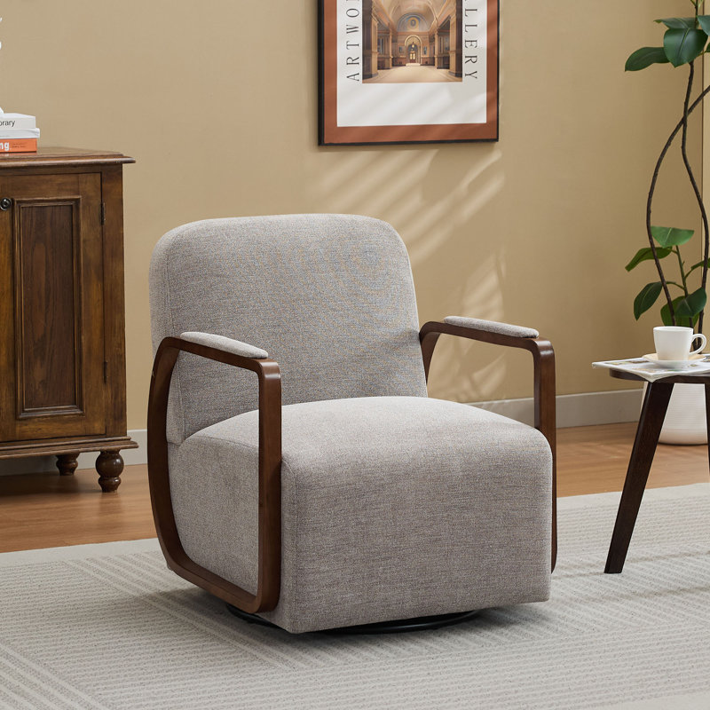 Fauteuil rembourré pivotant, Brun