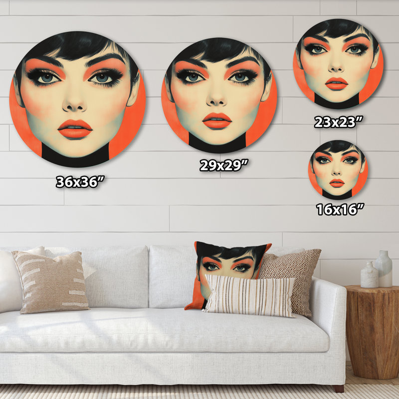 «Fashion in Sixty Color II - Retro Portrait», reproduction d'art murale en métal, H 36 po x l 36 po
